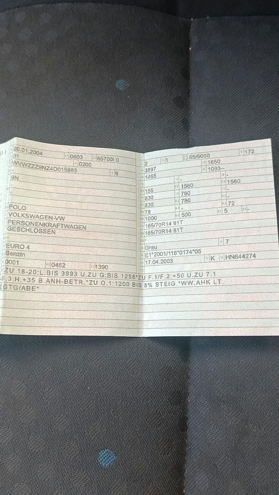 Volkswagen VW Polo 9N 1.4 Benziner  ohne TÜV  fahrb...