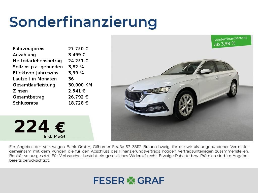 Skoda Octavia Selection 1,5 TSI e-tec DSG RFK NAVI LED