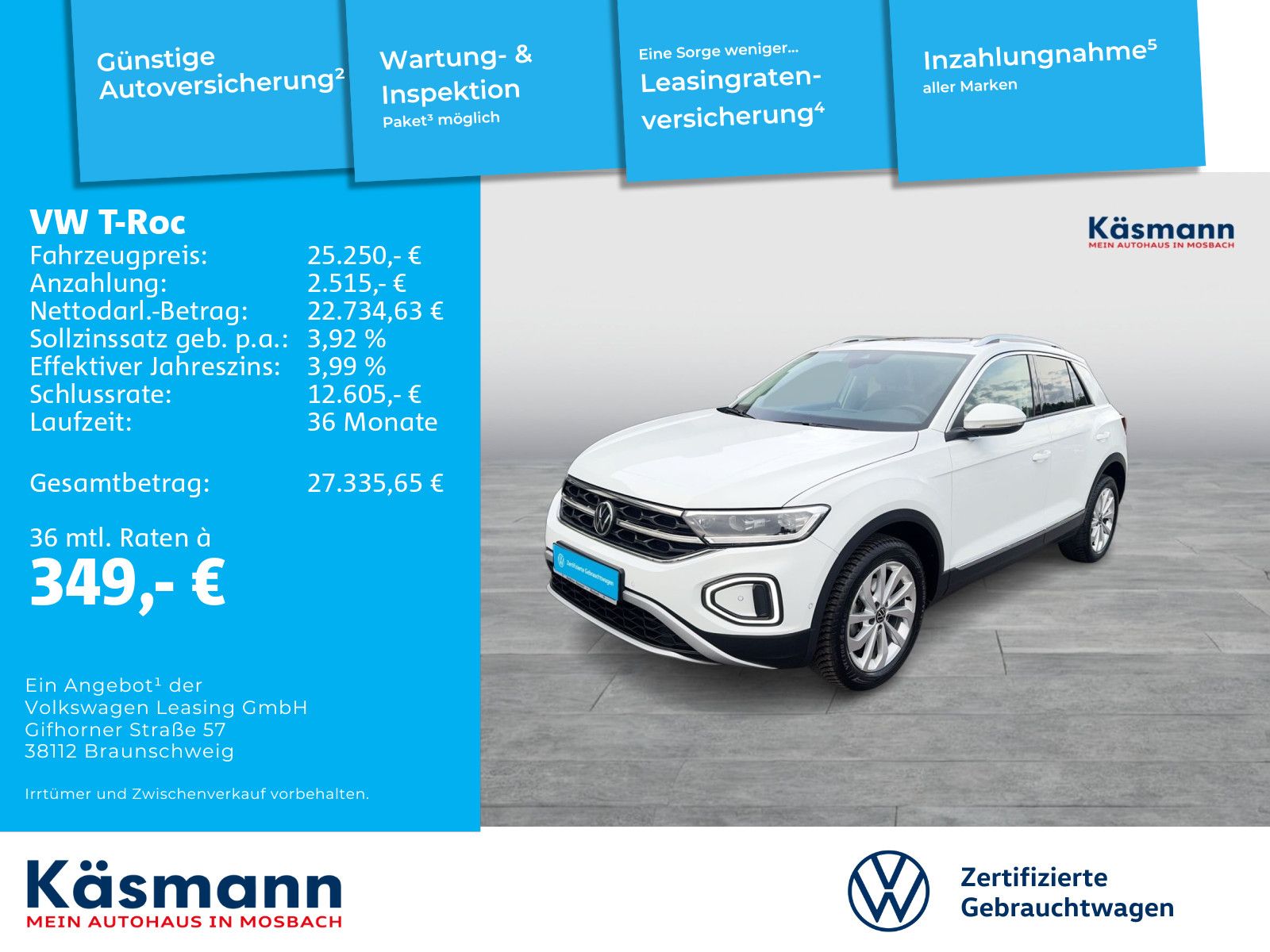 Volkswagen T-Roc Style 1.5TSI PANO STANDH MATRIX KAM NAVI imagem 2