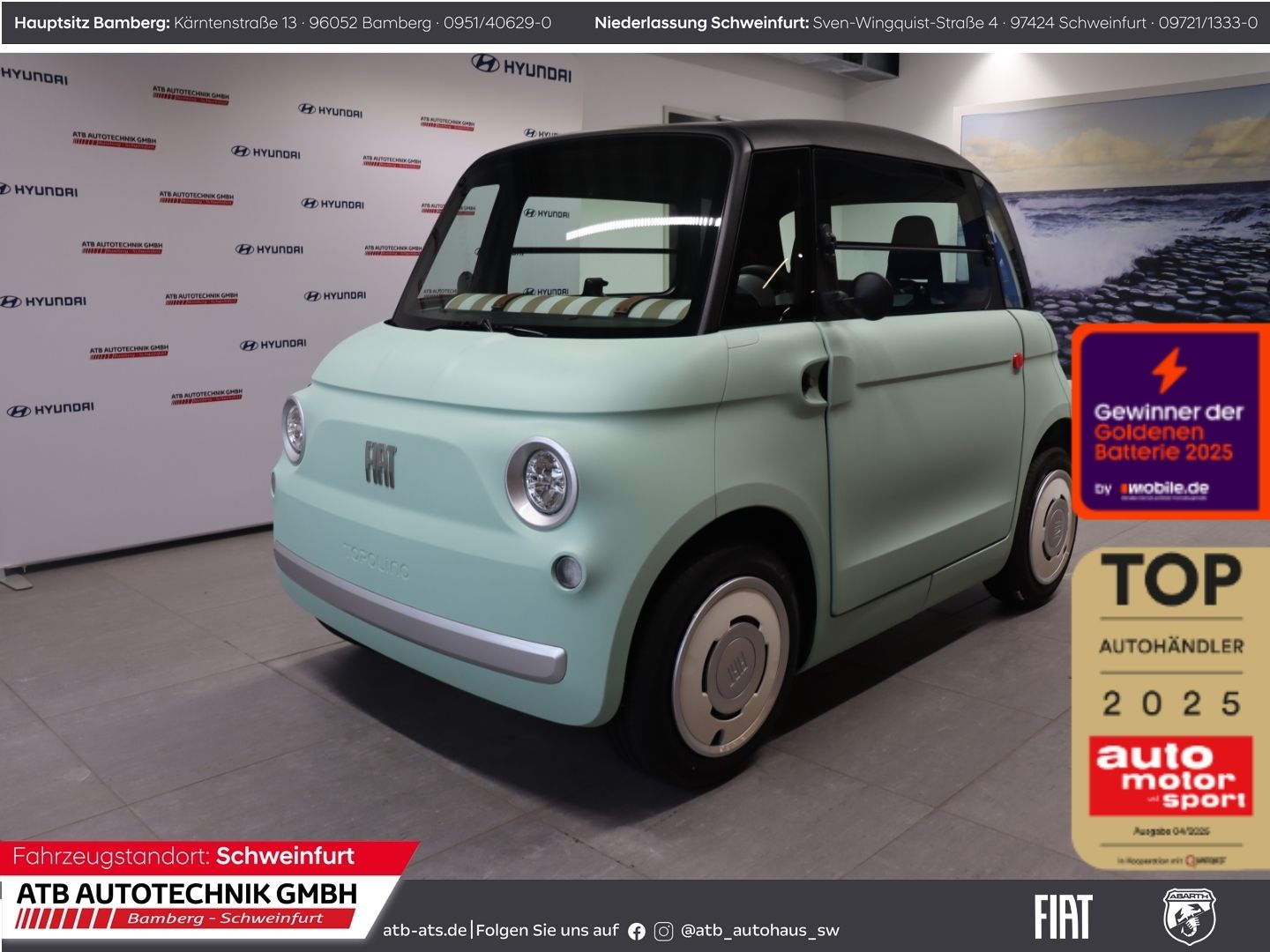 Fahrzeugabbildung Fiat Topolino 7kWh 8,2PS /Fahrbar ab 15 Jahre!