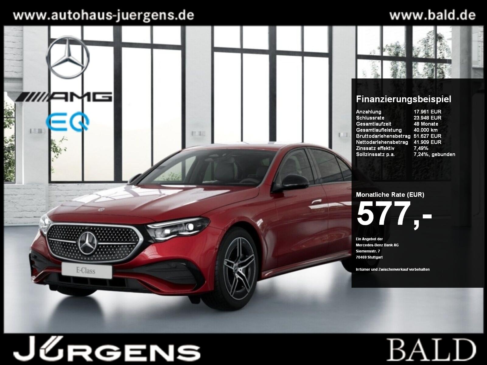 Mercedes-Benz E 220 d 4M AMG+Leder+Burm+Digital+Kam+Night