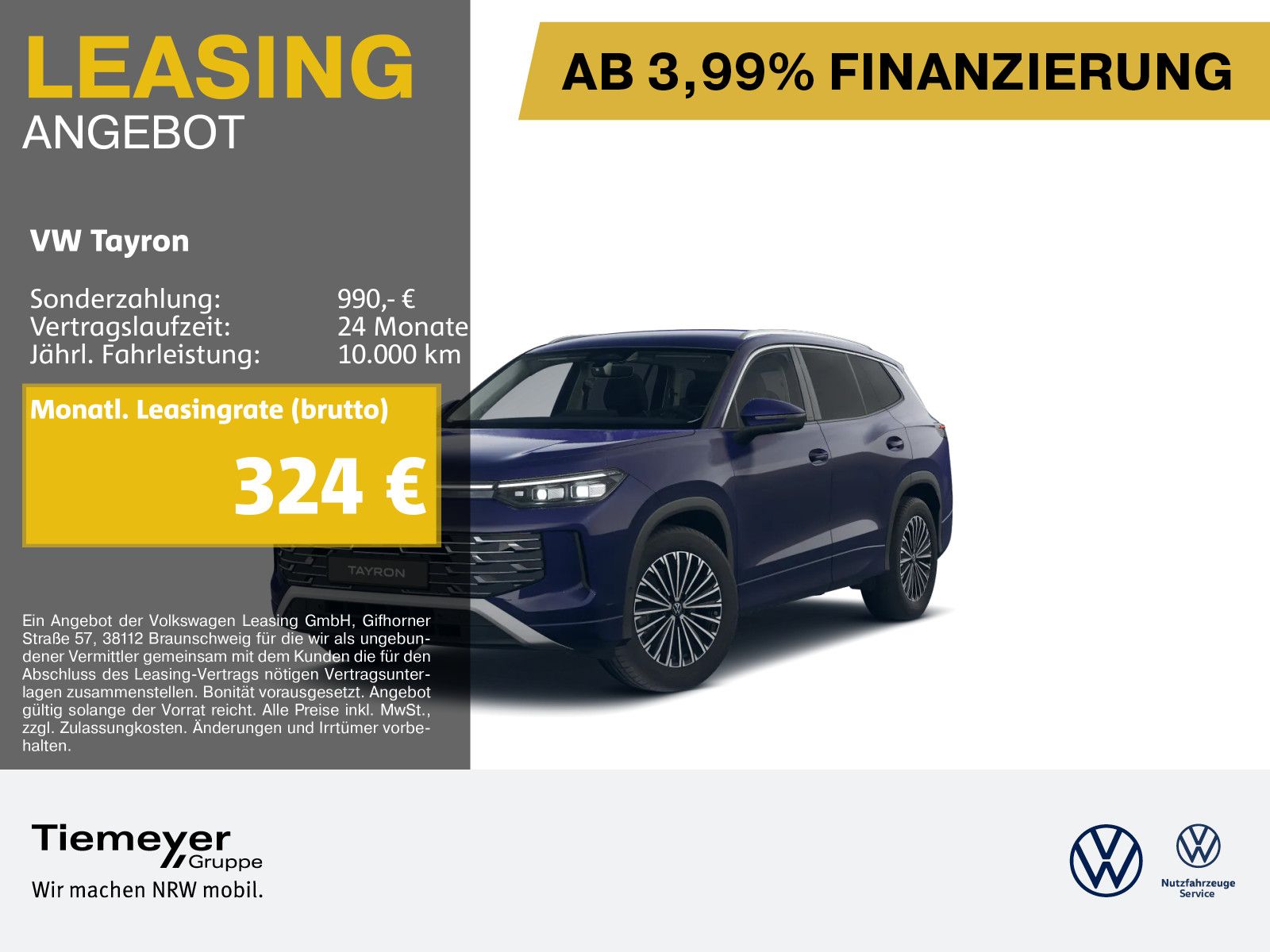 Volkswagen Tayron 2.0 TSI 4M ELEGANCE STHGZ MATIX AHK HuD