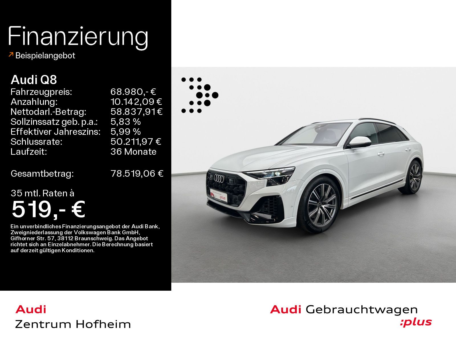 Audi Q8 55 TFSIe qu S line tip*Air*B&O*HUD*Matrix*Vir