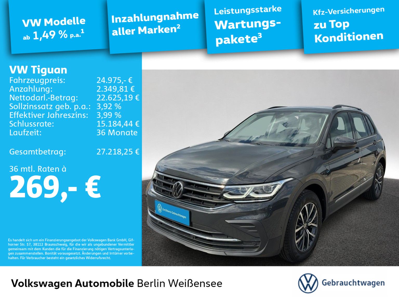 Volkswagen Tiguan 1.5 TSI Life DSG*MATRIX*NAV*RFK*STHZG*MAS imagem 2