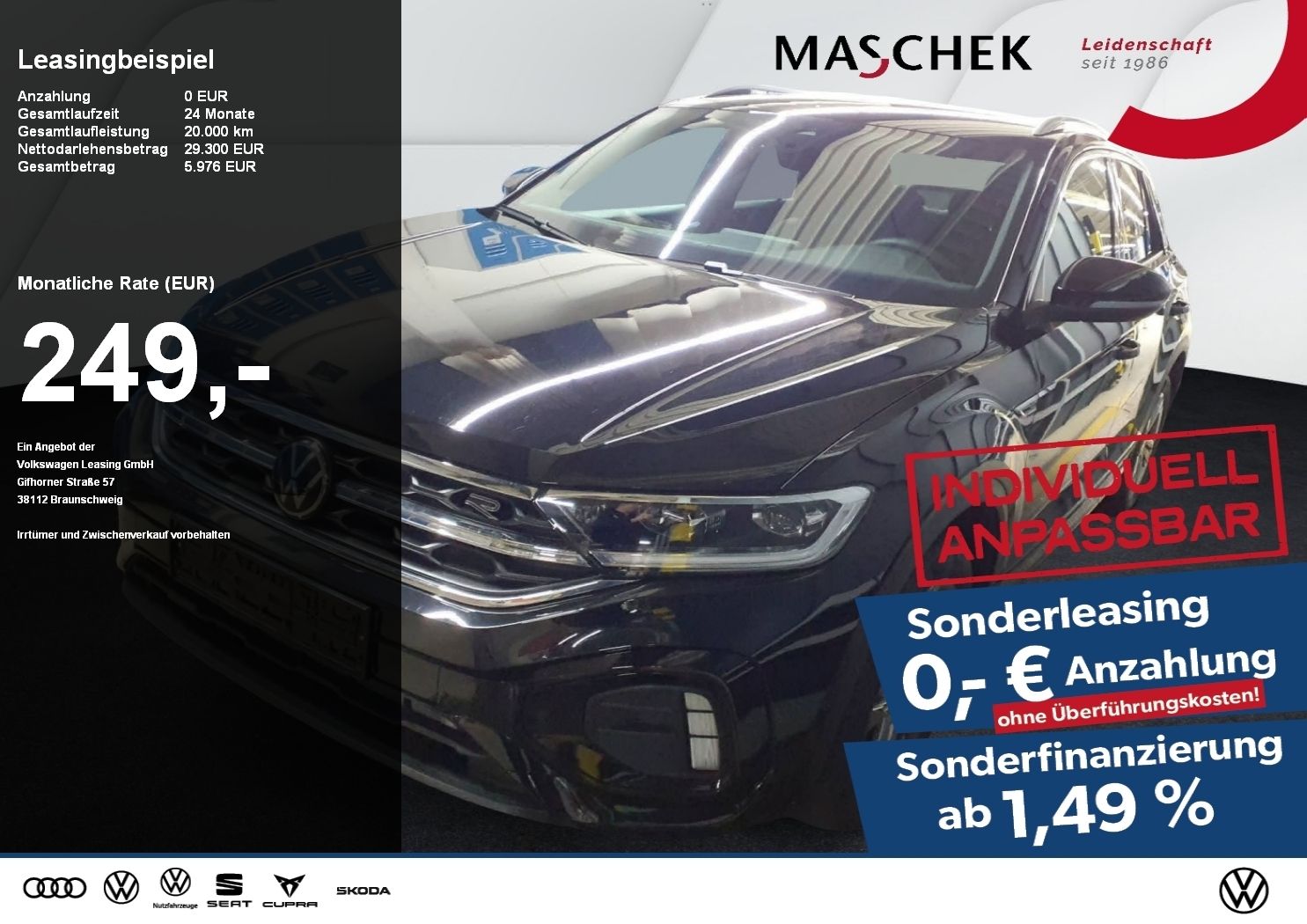 Volkswagen T-ROC R-Line 1.5 TSI DSG Sonderleasing ohne zzgl