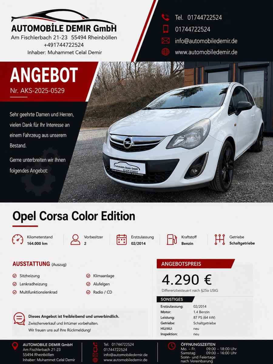 Opel Corsa D Color Edition/SHZ/LENKHZ/ALU/SPORT/MULTI
