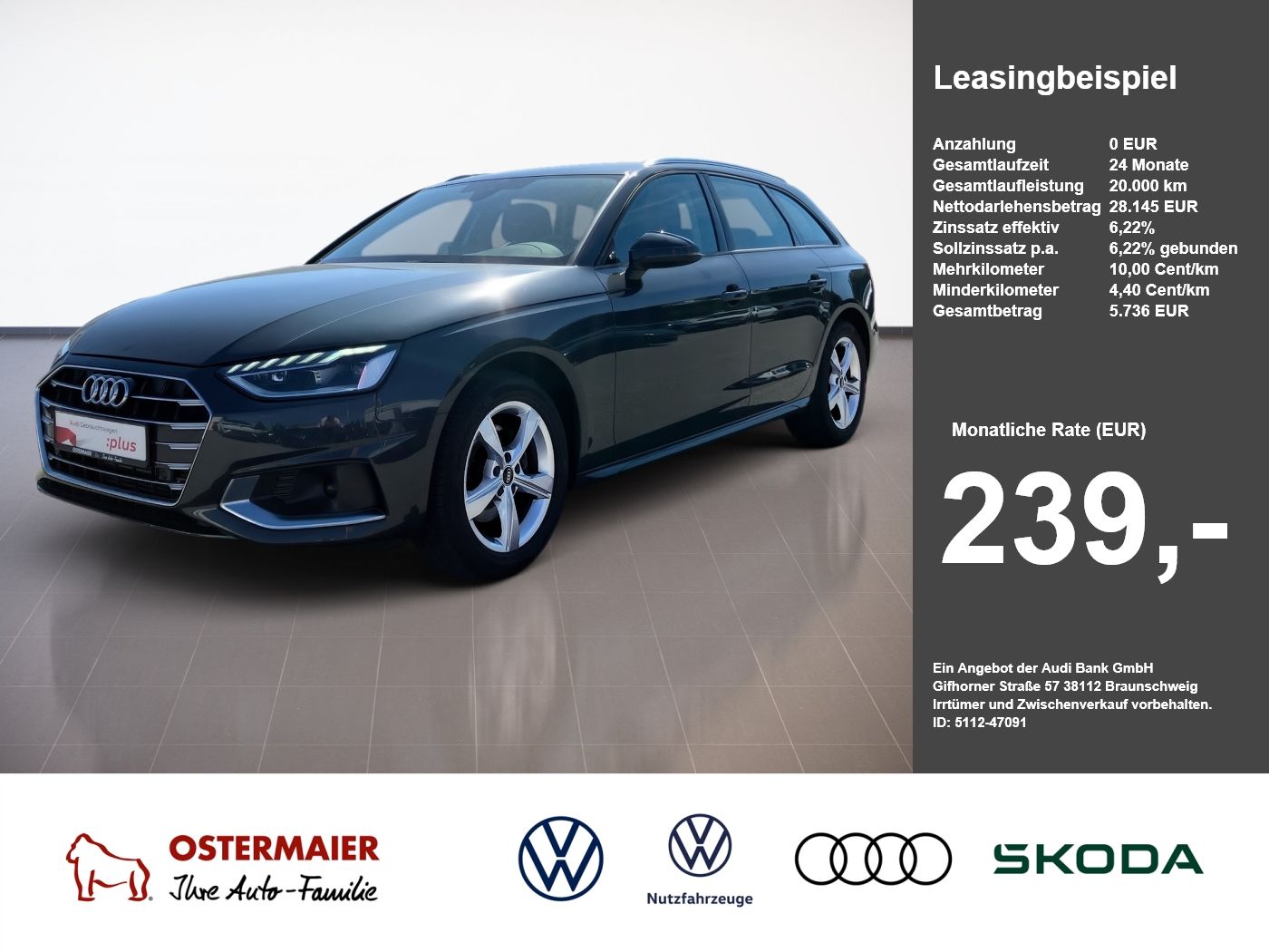 Audi A4 Avant ADVANCED 35 TFSI 150PS S-TRONIC AHK.LED