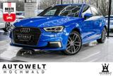 Audi A3 Sportback 40 TFSI-e S-Line NAVI LED SHZ PDC - mit Hybrid-Antrieb: Blau, Teilleder