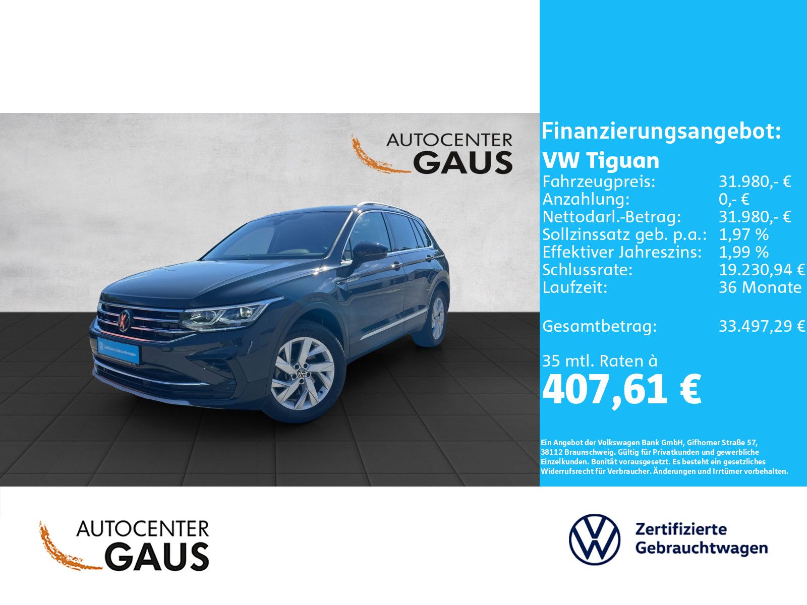 Tiguan Elegance 2.0 TSI DSG 4M ACC*AHK*Navi*Kame