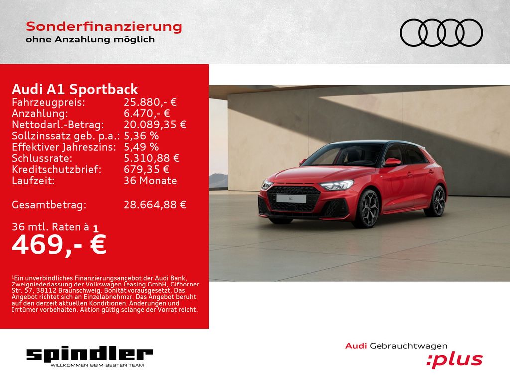 A1 Sportback S-Line 30 TFSI S-tronic / Navi, LED