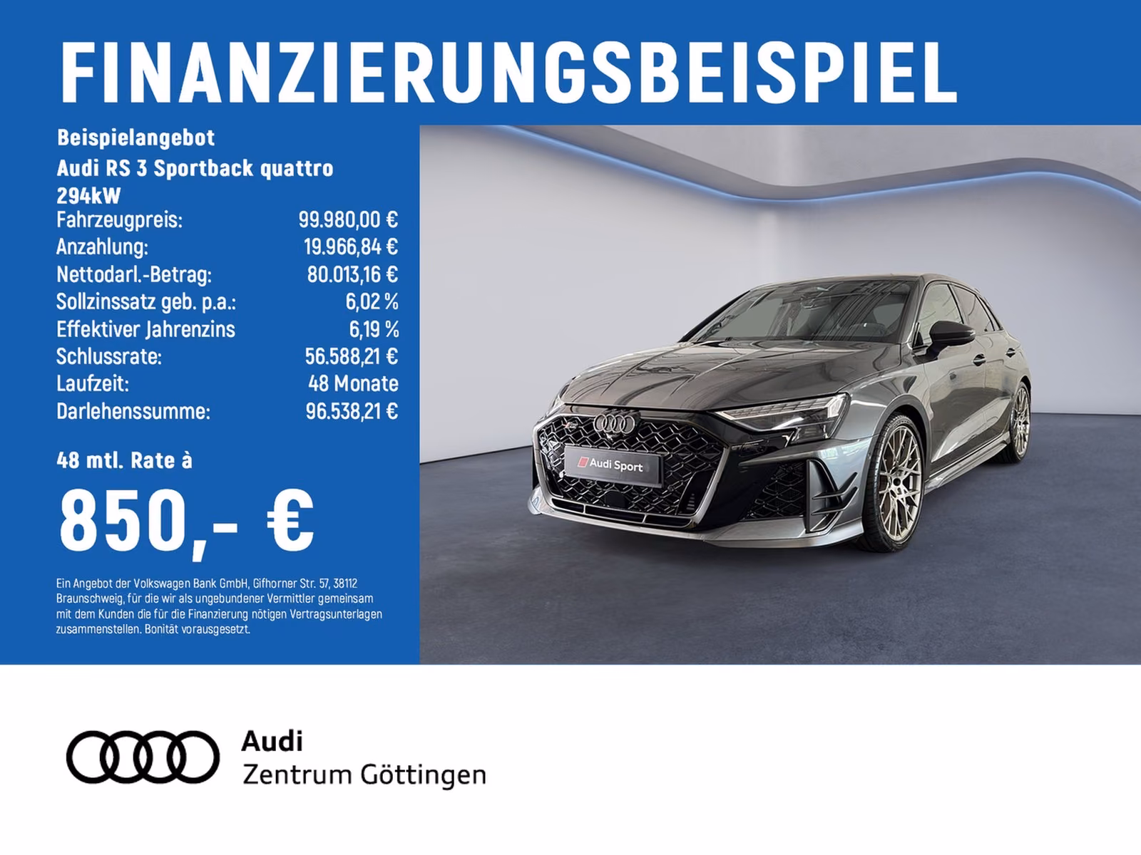 Audi RS 3 Sportback quattro 294kW competition limited