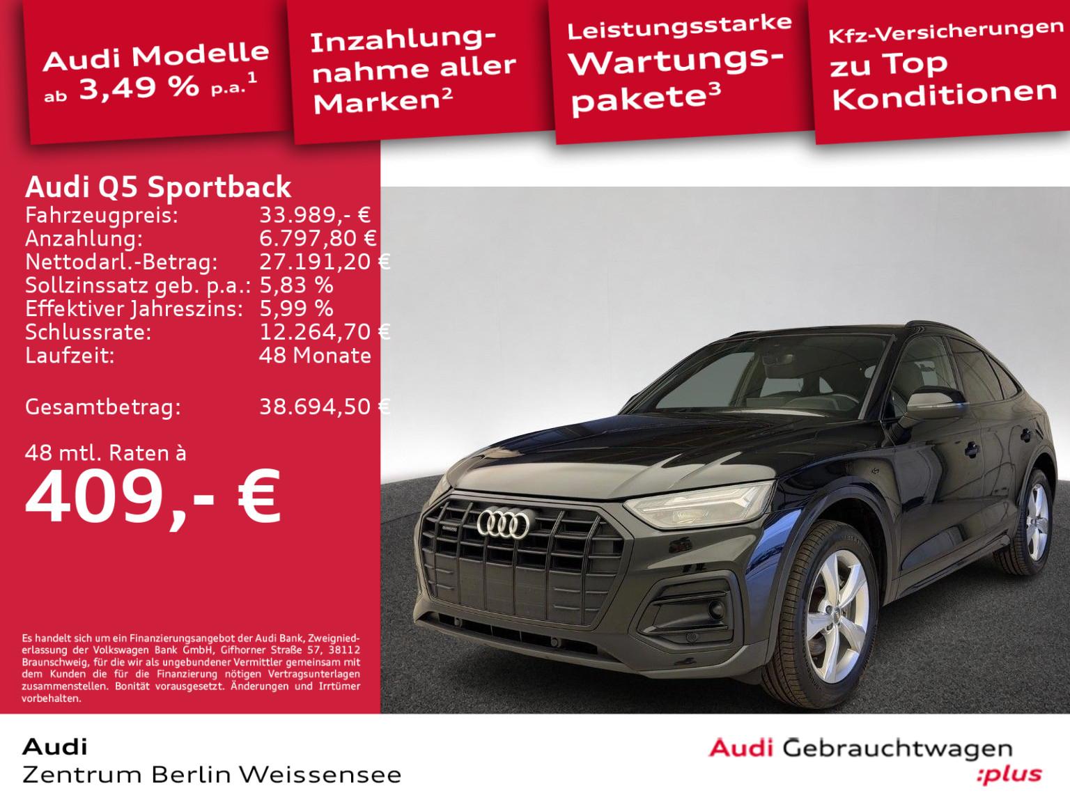 Audi Q5 Sportback 45 TFSI QUA*PANO*RFK*ACC*APP*AHK**