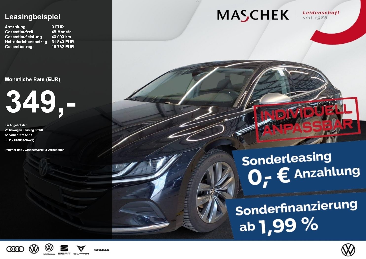 Volkswagen Arteon Elegance 2.0 TDI Navi AHK Sitzh. PDC Kame