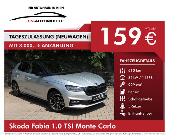 Skoda Fabia 1.0 TSI Monte Carlo 5J Garantie 16Z Shz