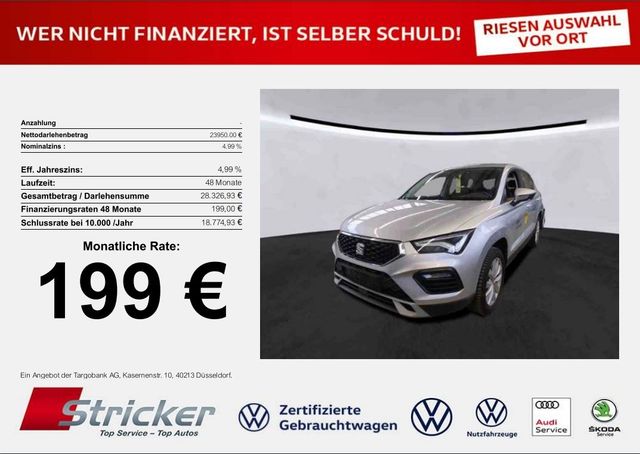 Seat Ateca Style 1.5TSI 199,-ohne Anzahlung Navi AHK