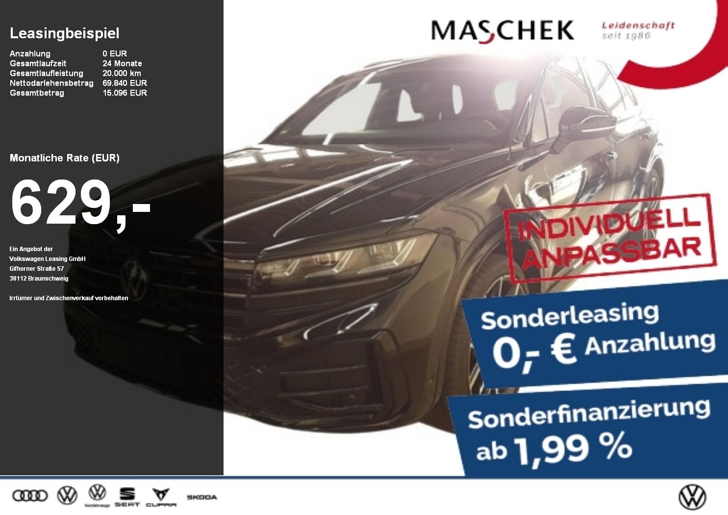 Volkswagen Touareg R line Luftfwk Allradlenk Standh. AHK IQ