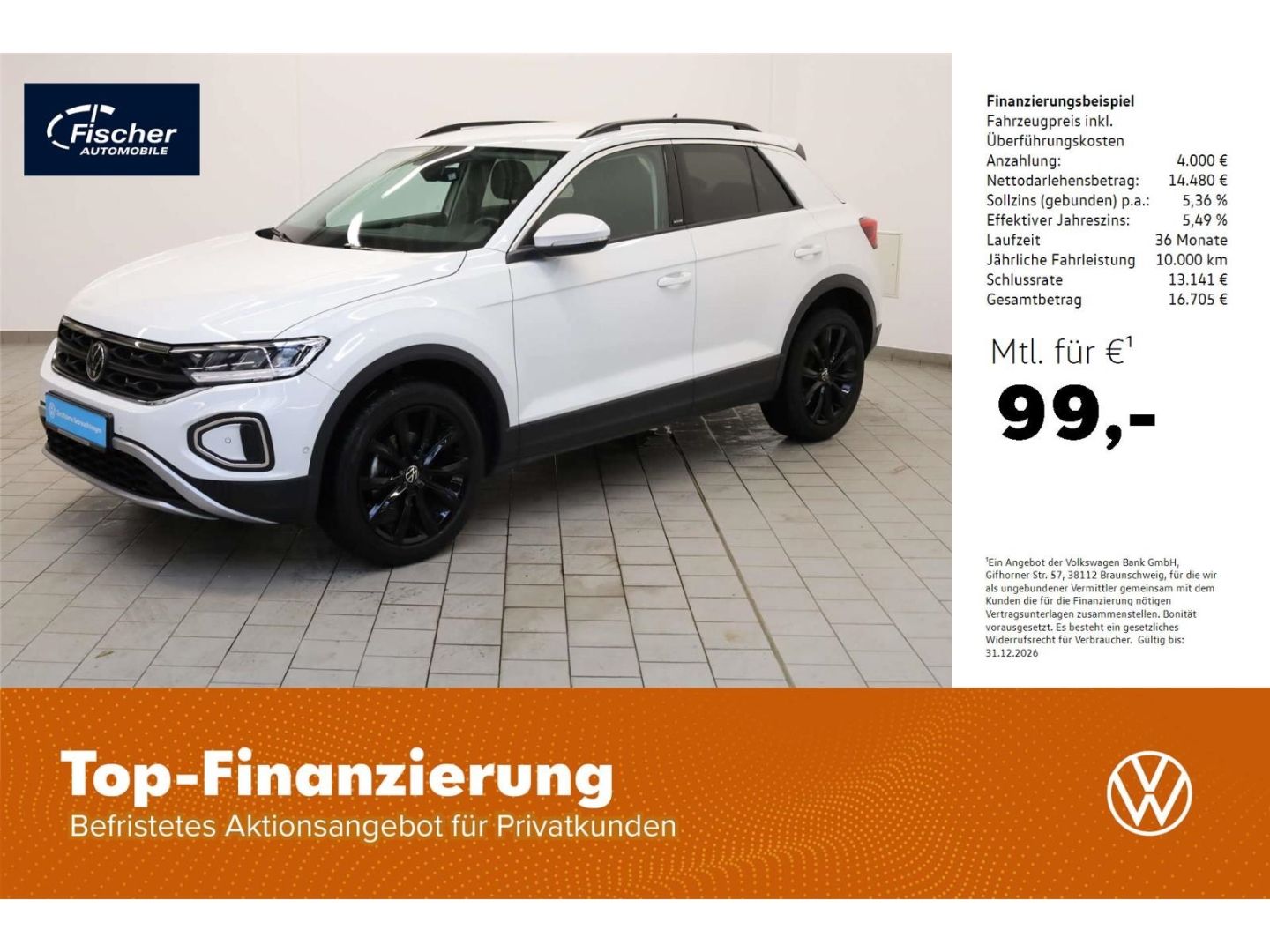 VW T-Roc 1.0 TSI OPF Move 6-Gg. LED/RFK/ACC/SH/PDC