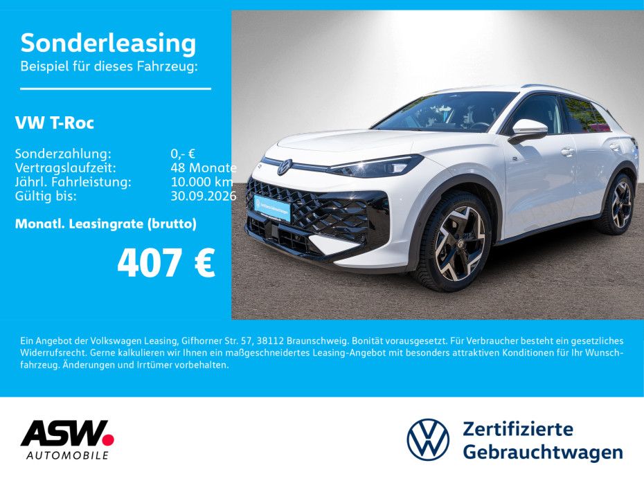 Volkswagen T-Roc R-Line Neues Modell 1.5TSI DSG Nav LED AHK