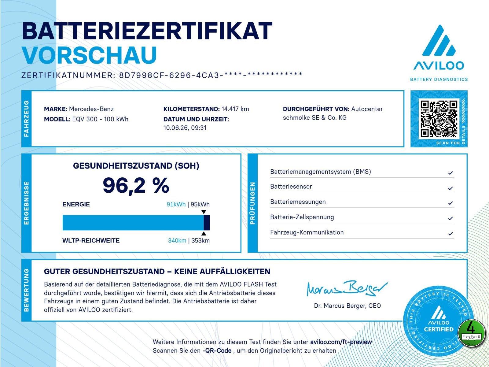 Mercedes-Benz EQV 300 LANG*MULTIBEAM LED*TOTWINKEL*RFK*7-SITZE