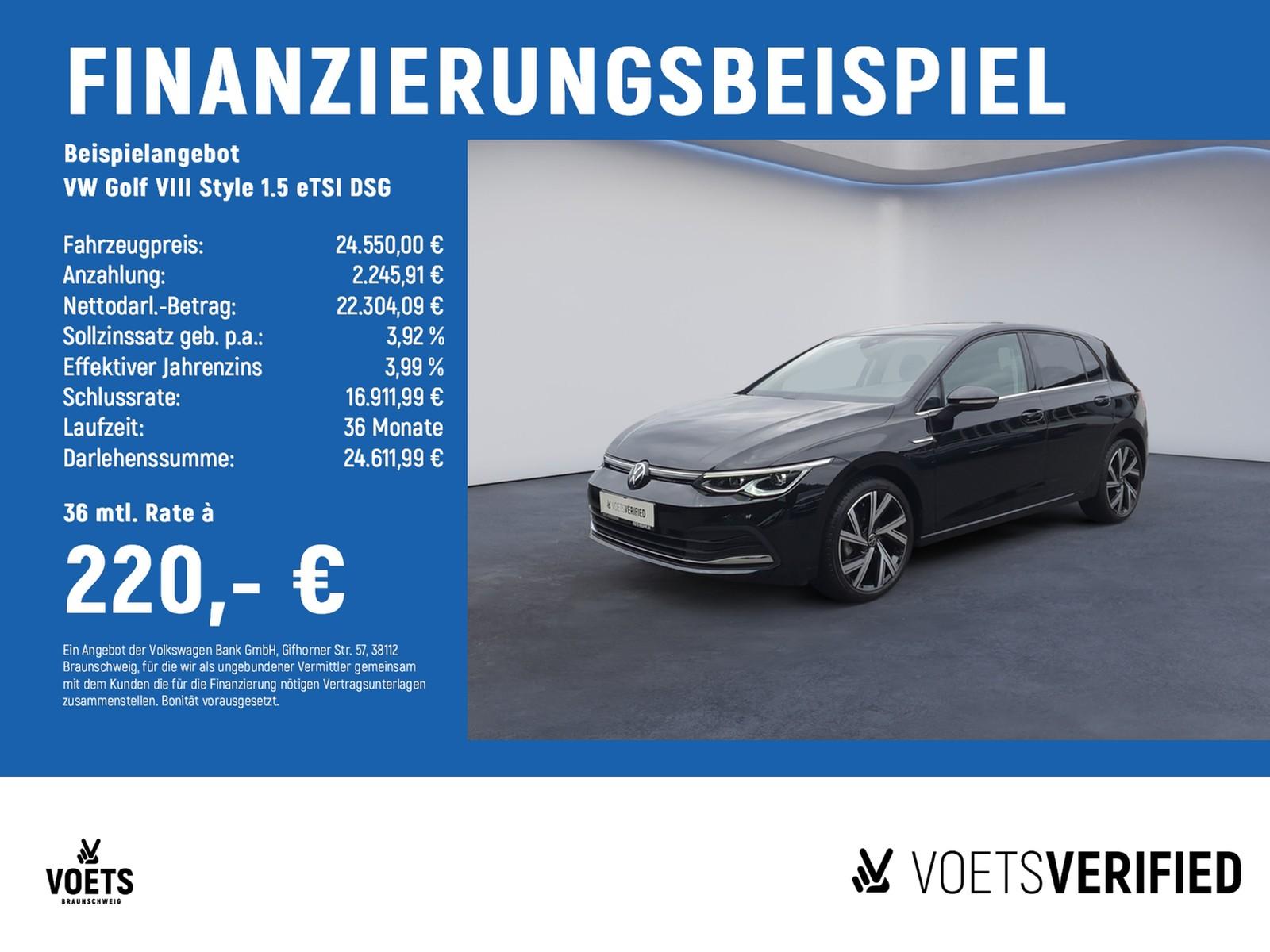 Volkswagen Golf VIII Style 1.5 eTSI DSG LED+RearView+ACC