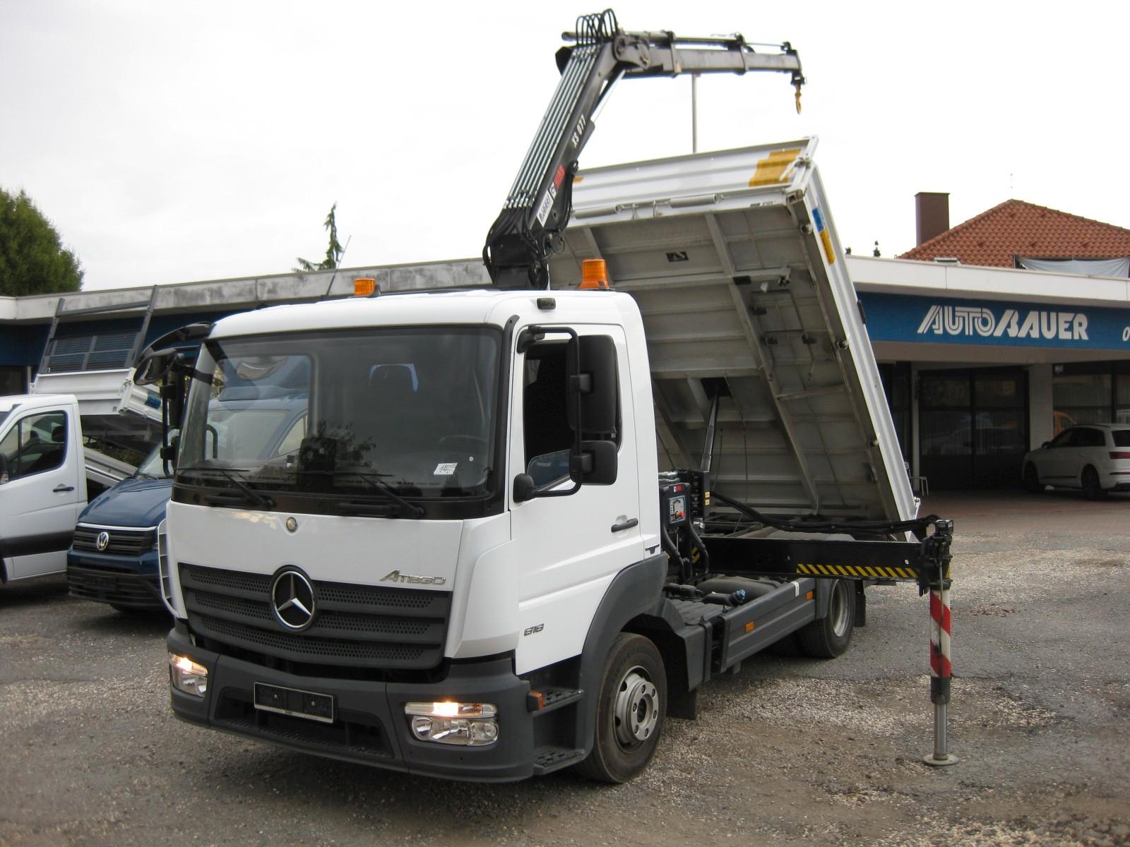 Mercedes-Benz 818K Atego 3-SEITEN-KIPPER/HIAB-KRAN/KLIMA/2xAHK