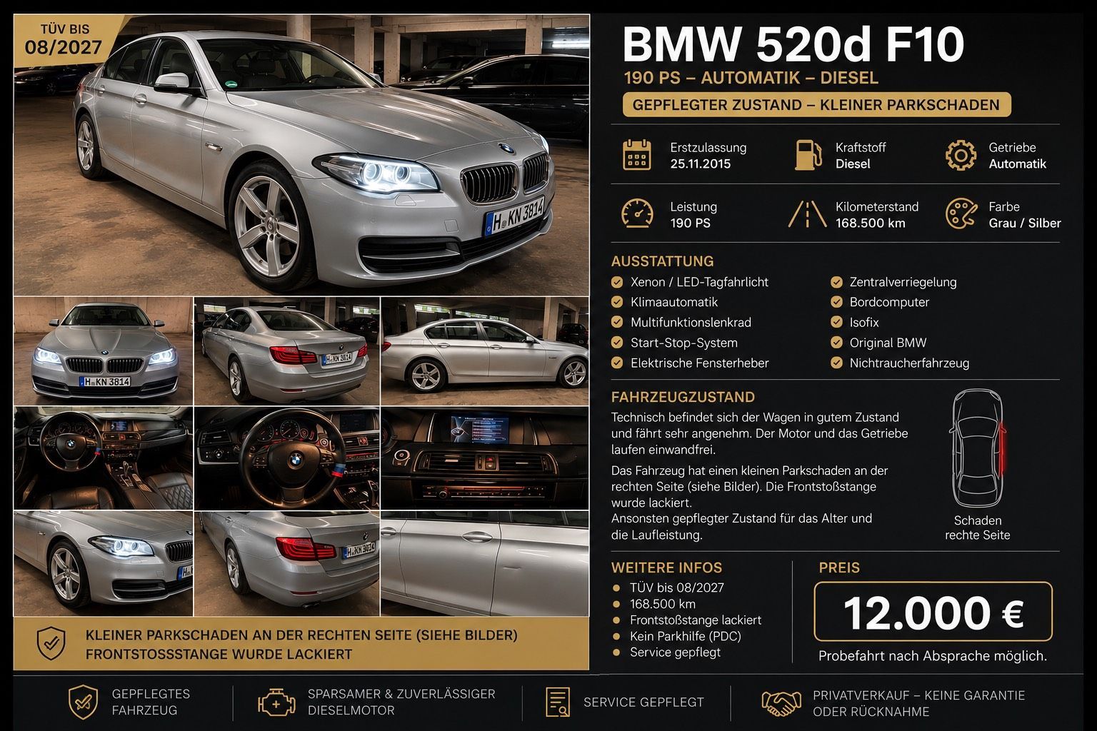 BMW BMW F10 520d  190 PS  Automatik  TÜV 08...