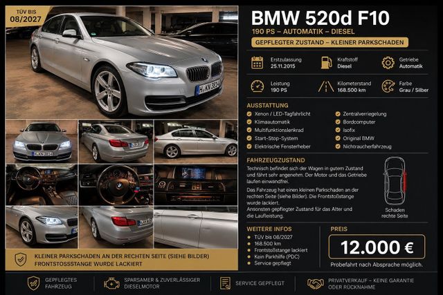 BMW BMW F10 520d  190 PS  Automatik  TÜV 08...