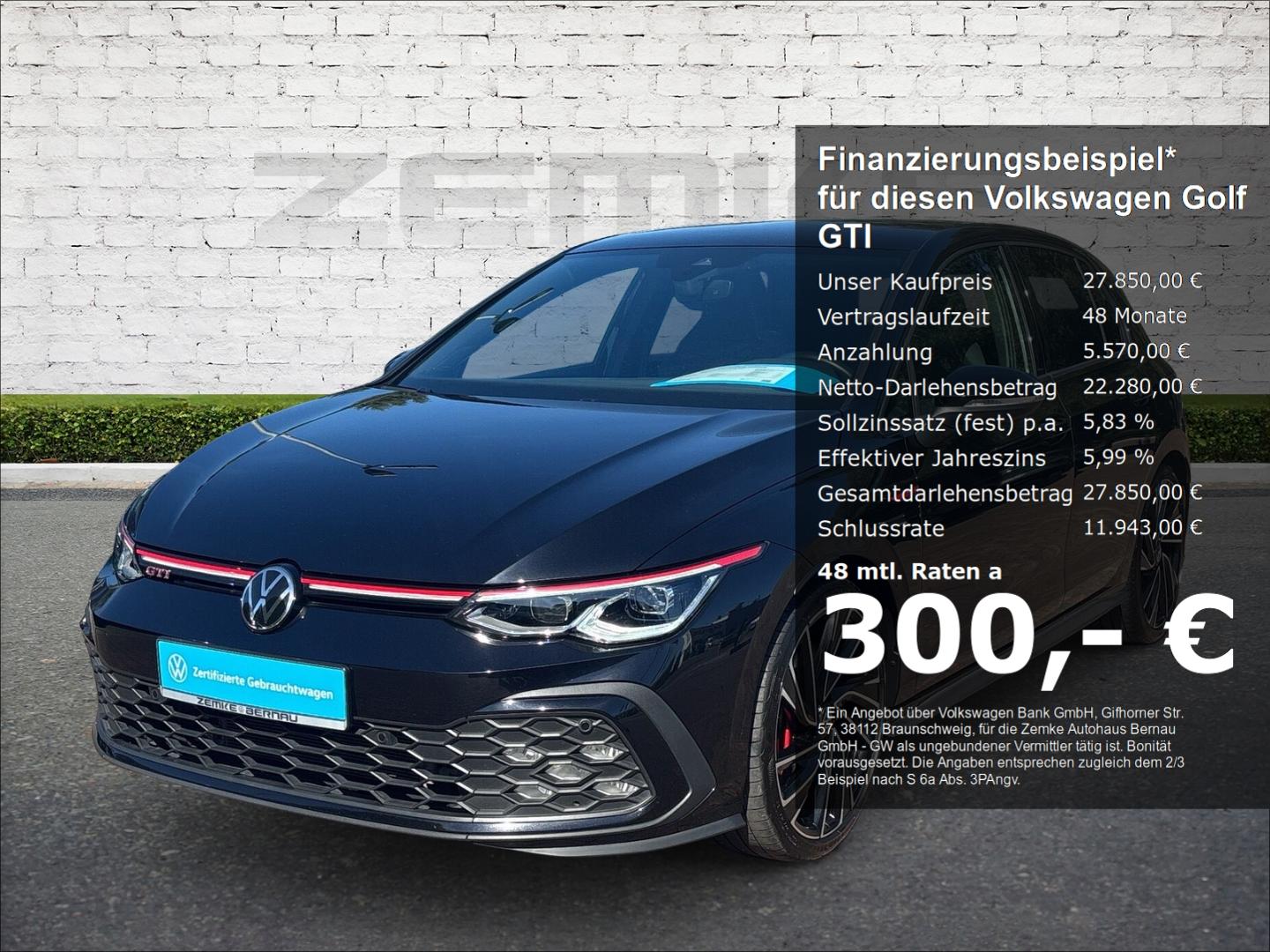 Volkswagen Golf GTI VIII 2.0 TSI Navi Digitales Cockpit Sou