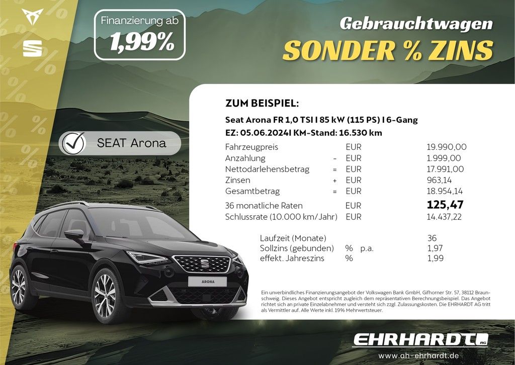 Seat Arona 1.0 TSI FR VOLL-LED*VIRTUAL*NAV*ACC*SHZ*PA