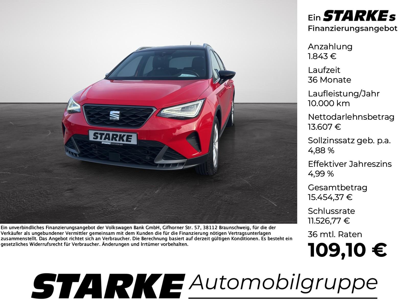 Seat Arona 1.0 TSI FR LED Navi Klima Tempo