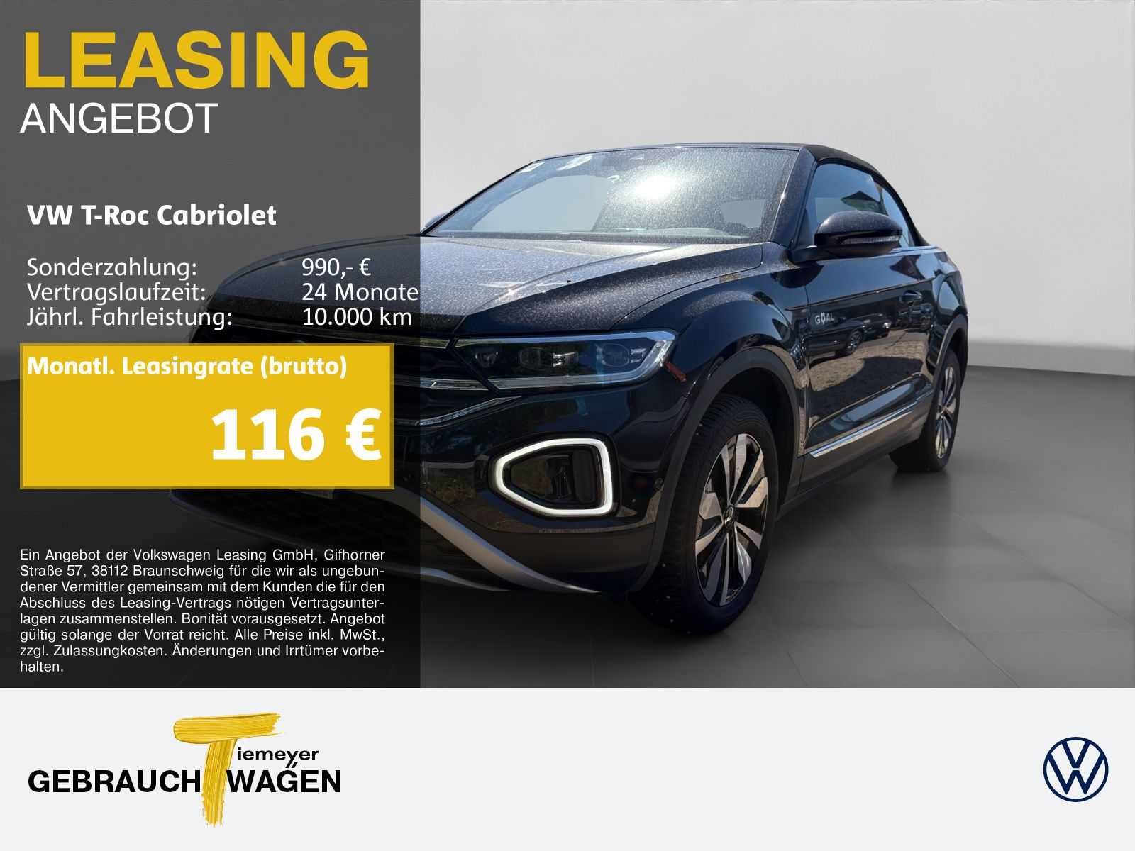 Volkswagen T-Roc Cabrio 1.0 TSI GOAL NAVI LED KAMERA APP-CO