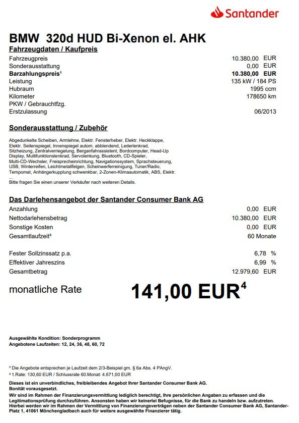 BMW 320d 2. Hand HUD Bi-Xenon el. AHK SHZ PDC Klima