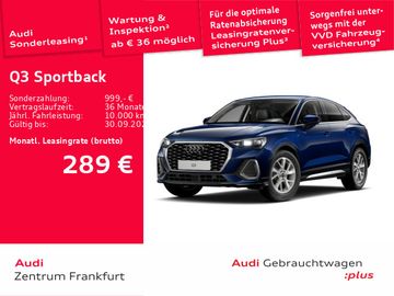 Audi Leasingangebot: Audi Q3 Sportback 35 TFSI S-LINE +AHK+SHZ+NAVI+ACC+VC