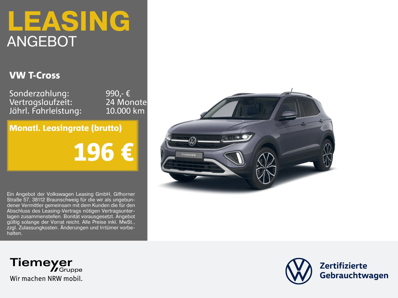 Volkswagen T-Cross 1.5 TSI DSG STYLE LM18 MATRIX AHK ASSIST