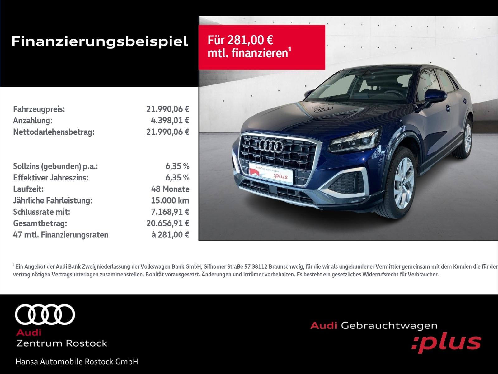 Audi Q2 35 TFSI S tronic+Navi+Matrix+Kamera+Virt Cock
