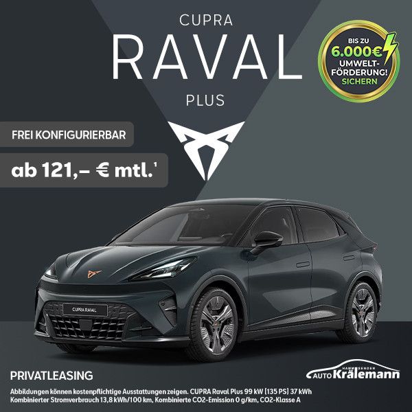 Cupra Raval Plus 99 kW (135 PS) 37 kWh