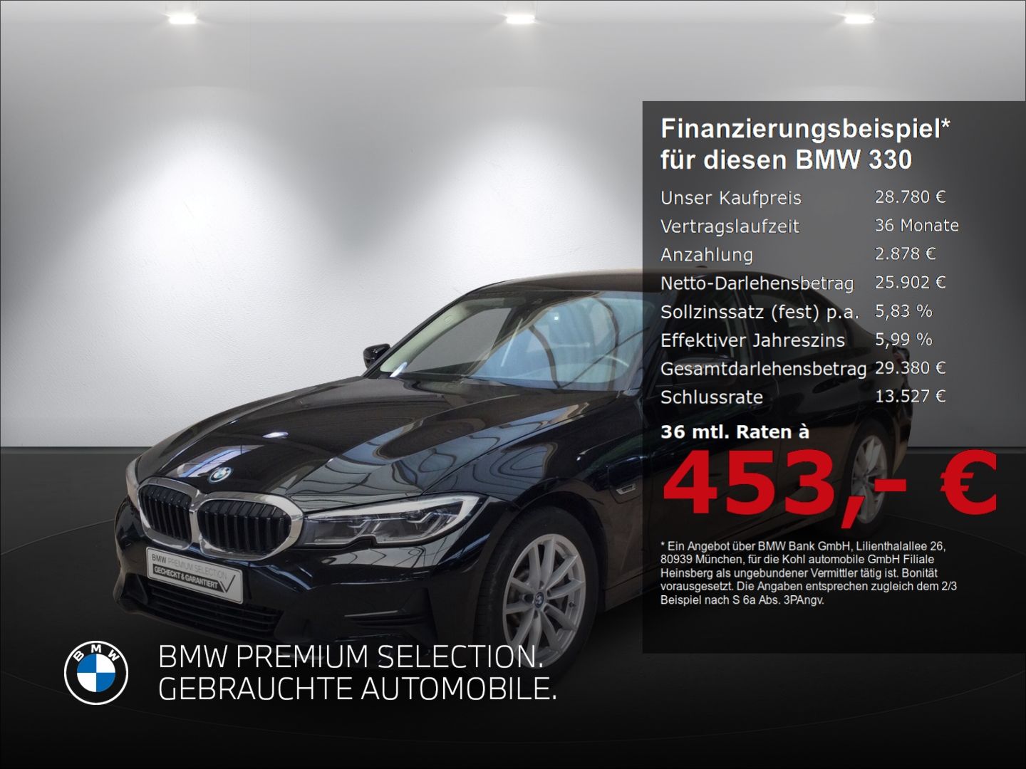BMW 330 e Limousine Advantage Anhängerkupplung Head 