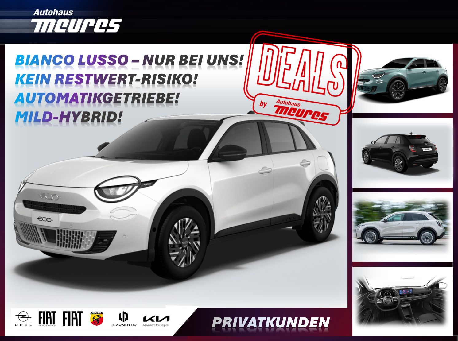 Fiat 600 1.2 Hybrid T3 81 kW DCT *BIANCO LUSSO*