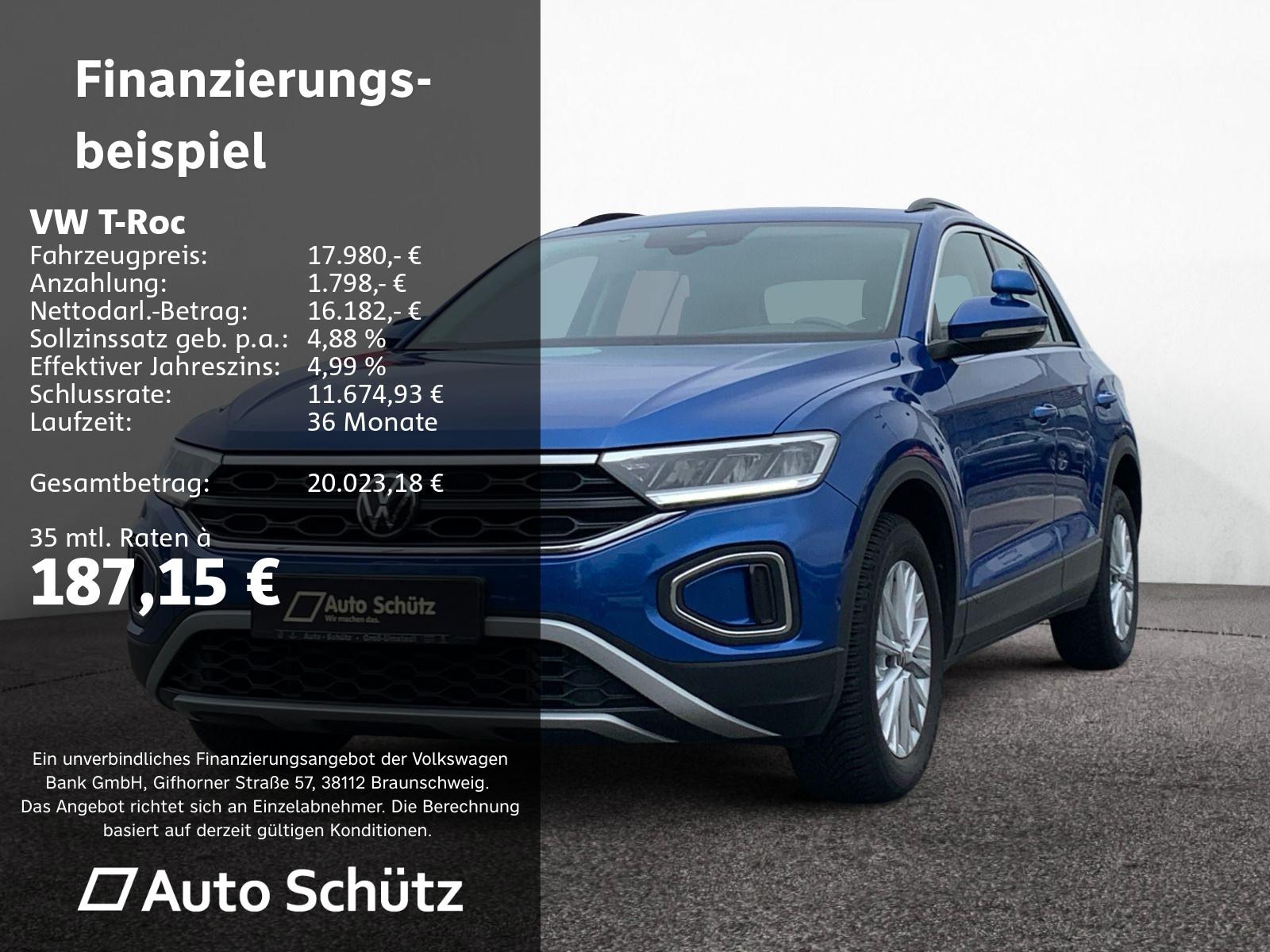 Volkswagen T-Roc 1.5 TSI Life+Fahrschule+LED+AHK+NAVI+SHZ