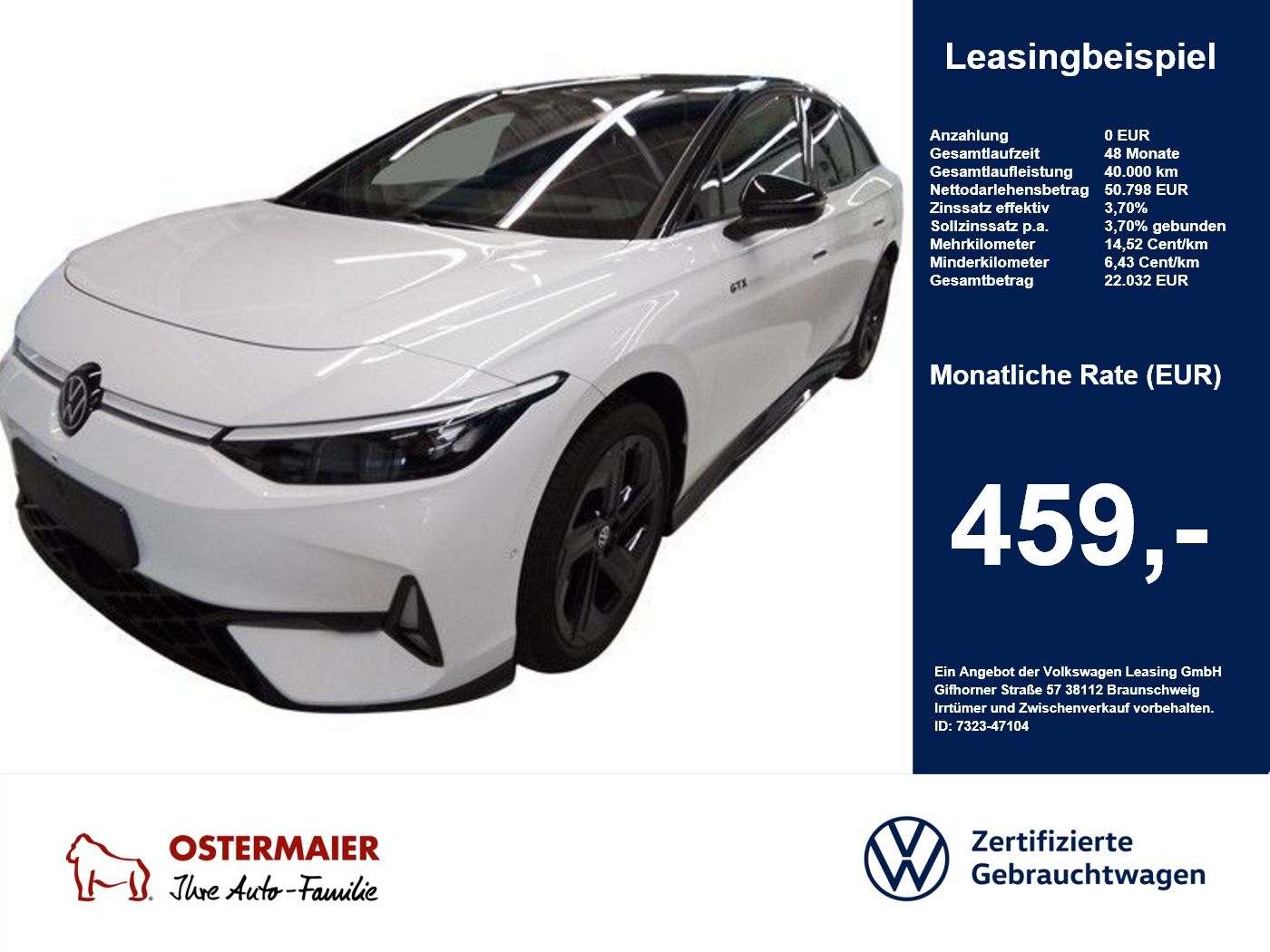Volkswagen ID.7 GTX 340PS 4M ACC.5J-G.WÄRMEPUMPE.AHK foto 1