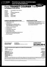 Ford Transit Courier Kasten Trend Klima - Ford Transit Tageszulassungen