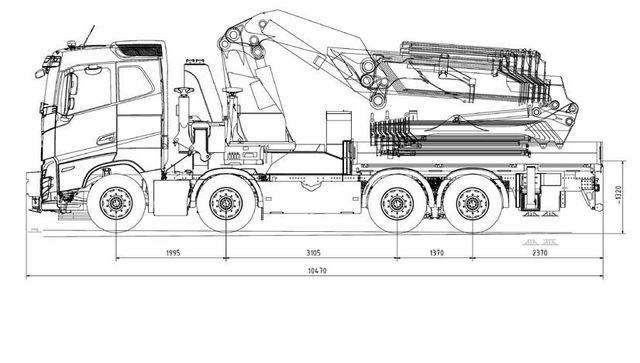 Volvo FH 540 8x4 Pritsche Palfinger 165.002 TEC 7 +JIB