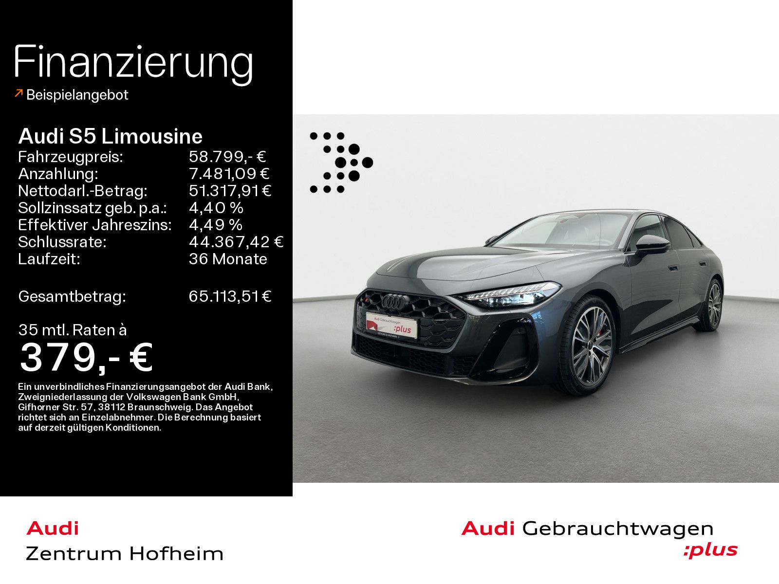 Audi S5 Limousine TFSI S tro*B&O HUD*Matrix*Virtual*N