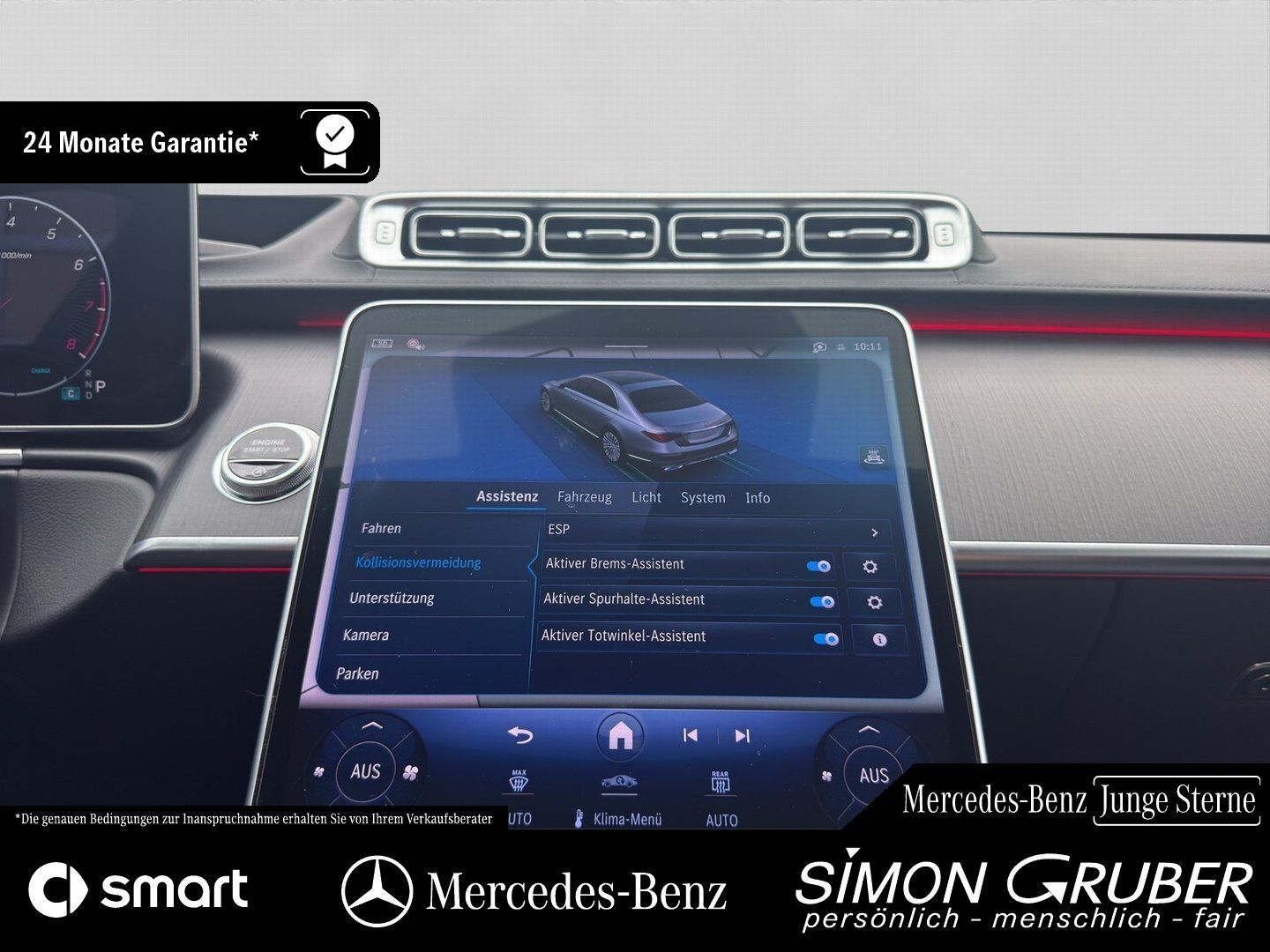 Fahrzeugabbildung Mercedes-Benz S 500 4M AMG Pano 4*Massage+Sitzklima Burm Nappa