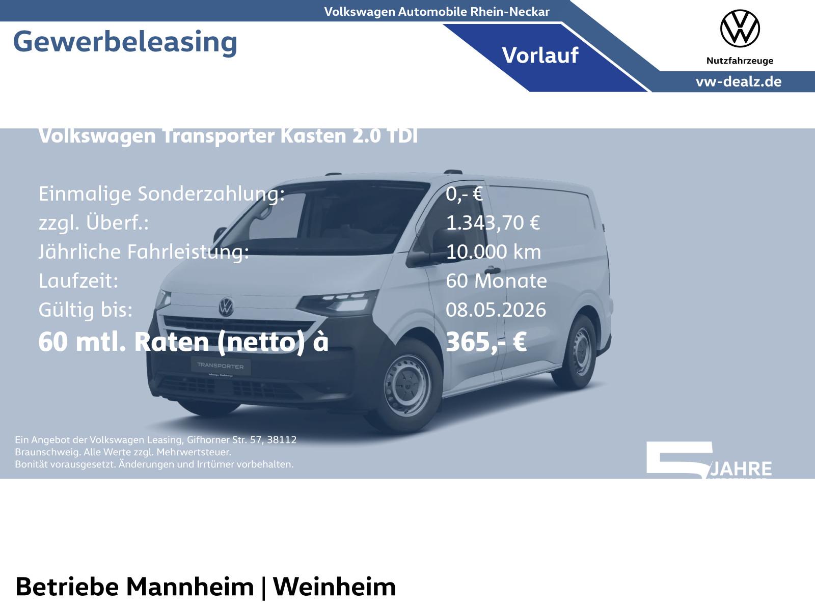 Volkswagen Transporter Kasten 2.0 TDI Klima AHK Holzboden