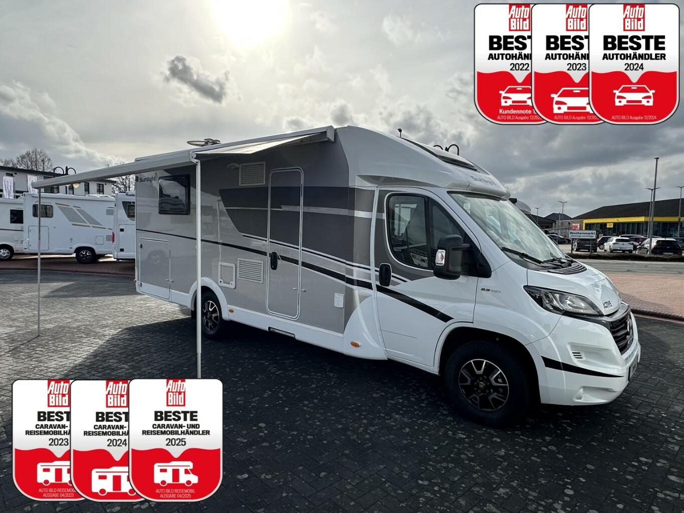 Sunlight T69L FIAT +Queensbett+SAT/TV+Markise+Navi+