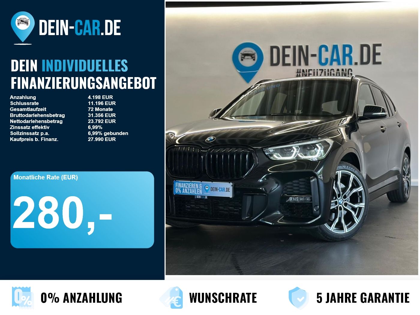 BMW X1 M-Sport ACC LED AHK HUD Navi PDC SHZ SpurW