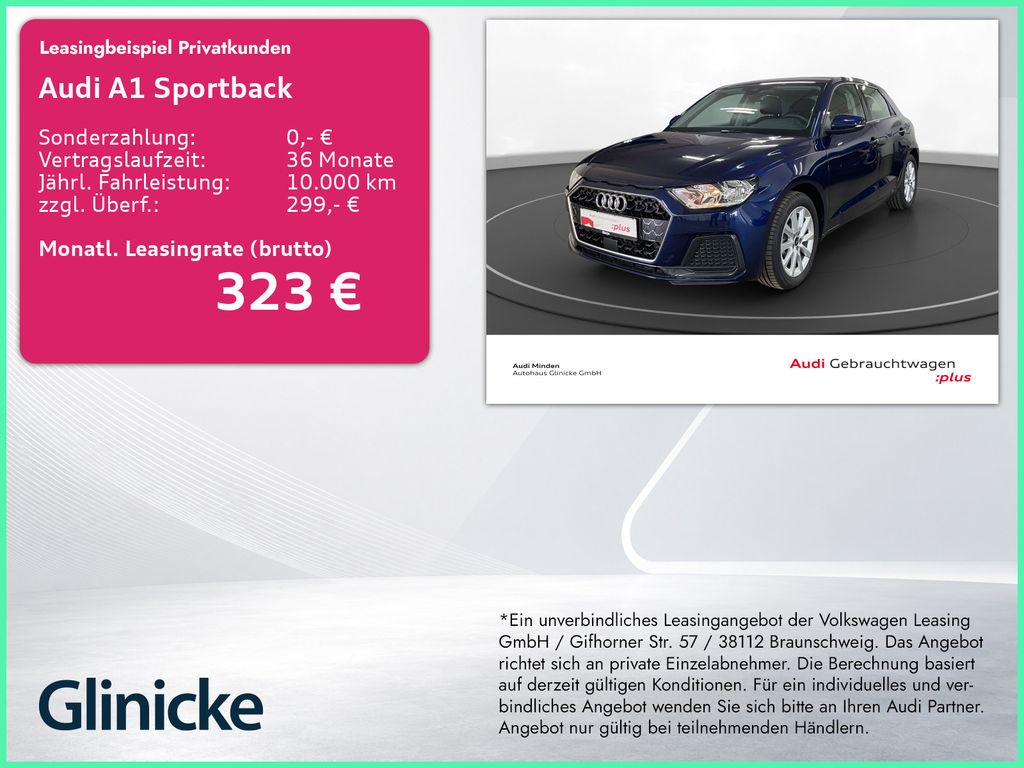 A1 Sportback 25 TFSI advanced Navi PDC vo+hi Tem
