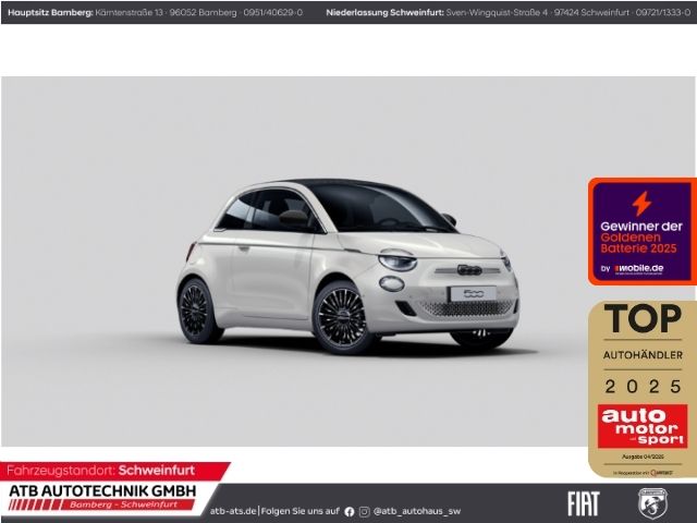 Fahrzeugabbildung Fiat 500e Cabrio La Prima 42 kWh Navi PDCv+h Rückfahr