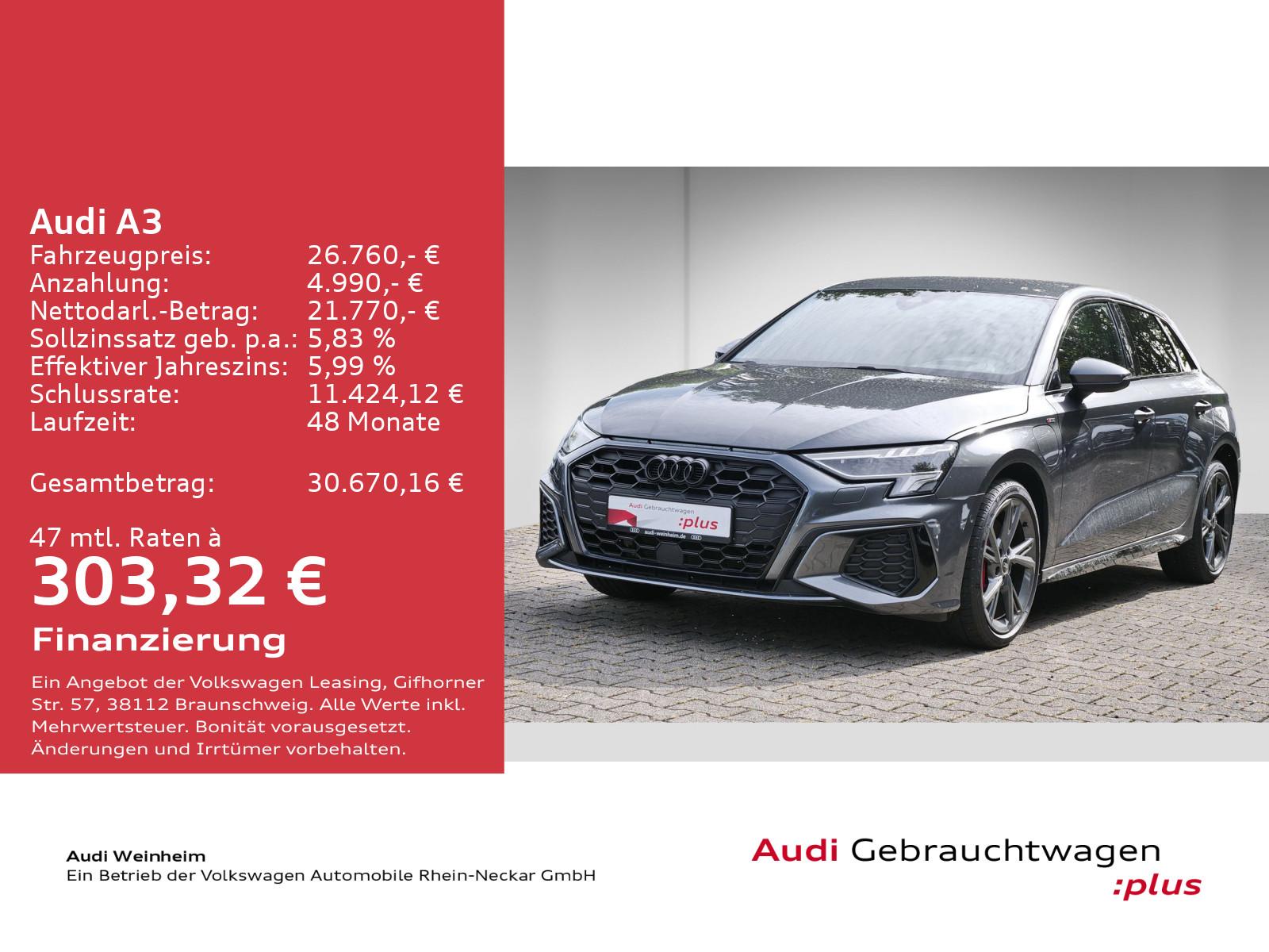 Audi A3 45 TFSI Black Paket S-Line Head Up LED S-tron, миниатюра 4